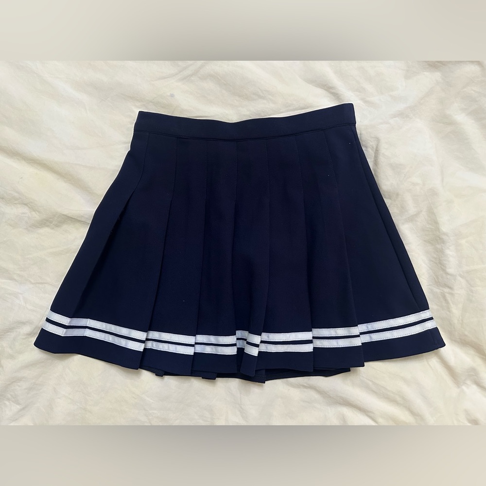 Dark blue pleated school girl skirt